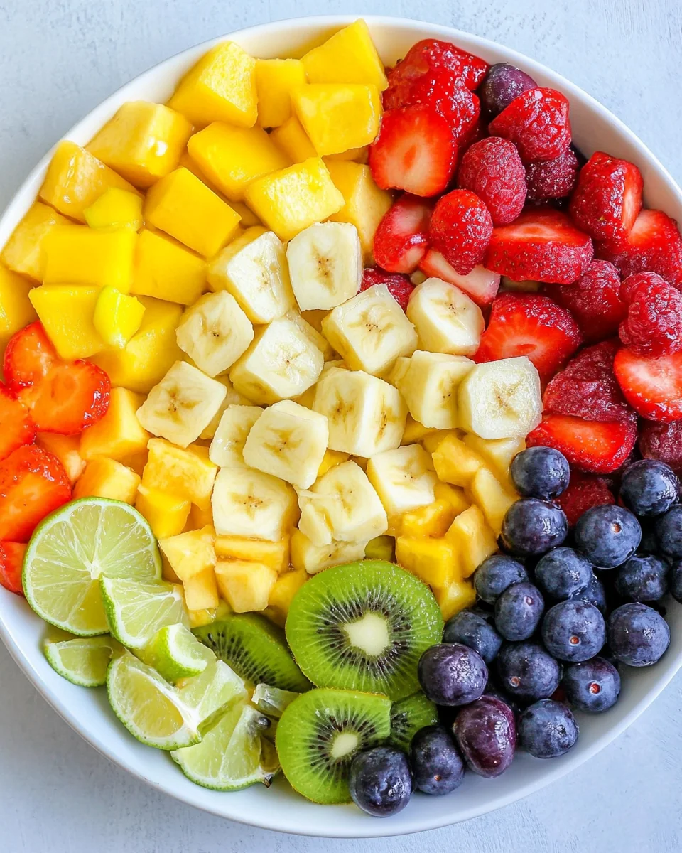 Fresh Rainbow Fruit Salad with Honey Lime Dressing - additional image