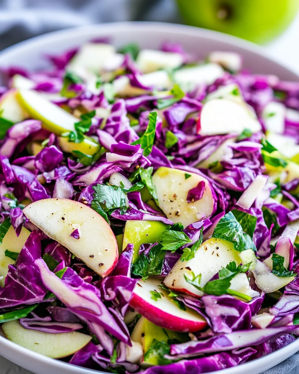 Fresh Red Cabbage Salad With Apple and Almonds - additional image