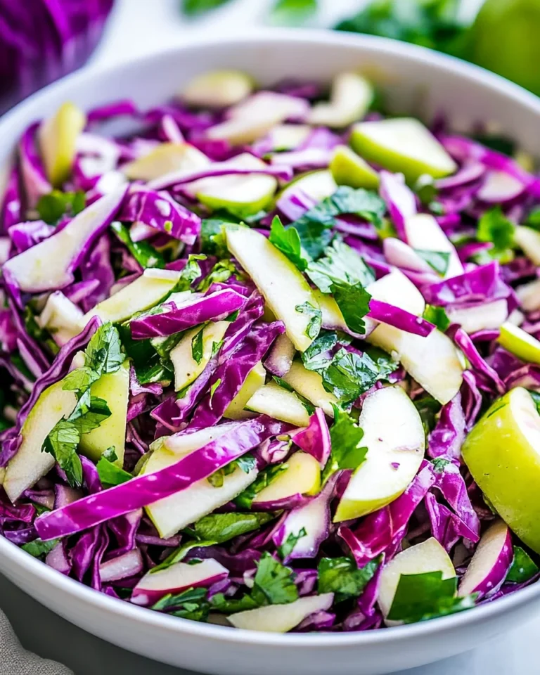 Fresh Red Cabbage Salad With Apple and Almonds