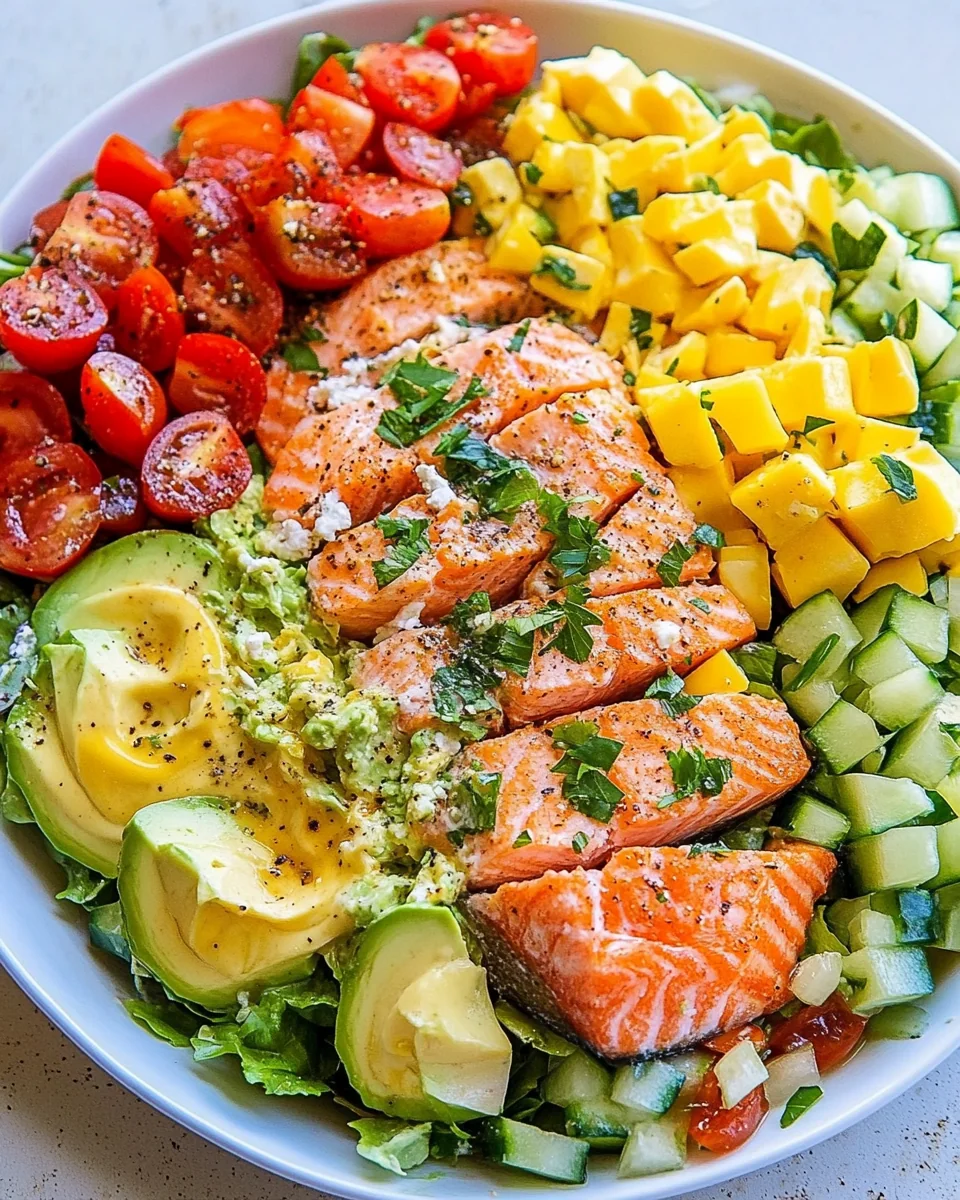 Fresh and Healthy Salmon Cobb Salad Recipe - additional image