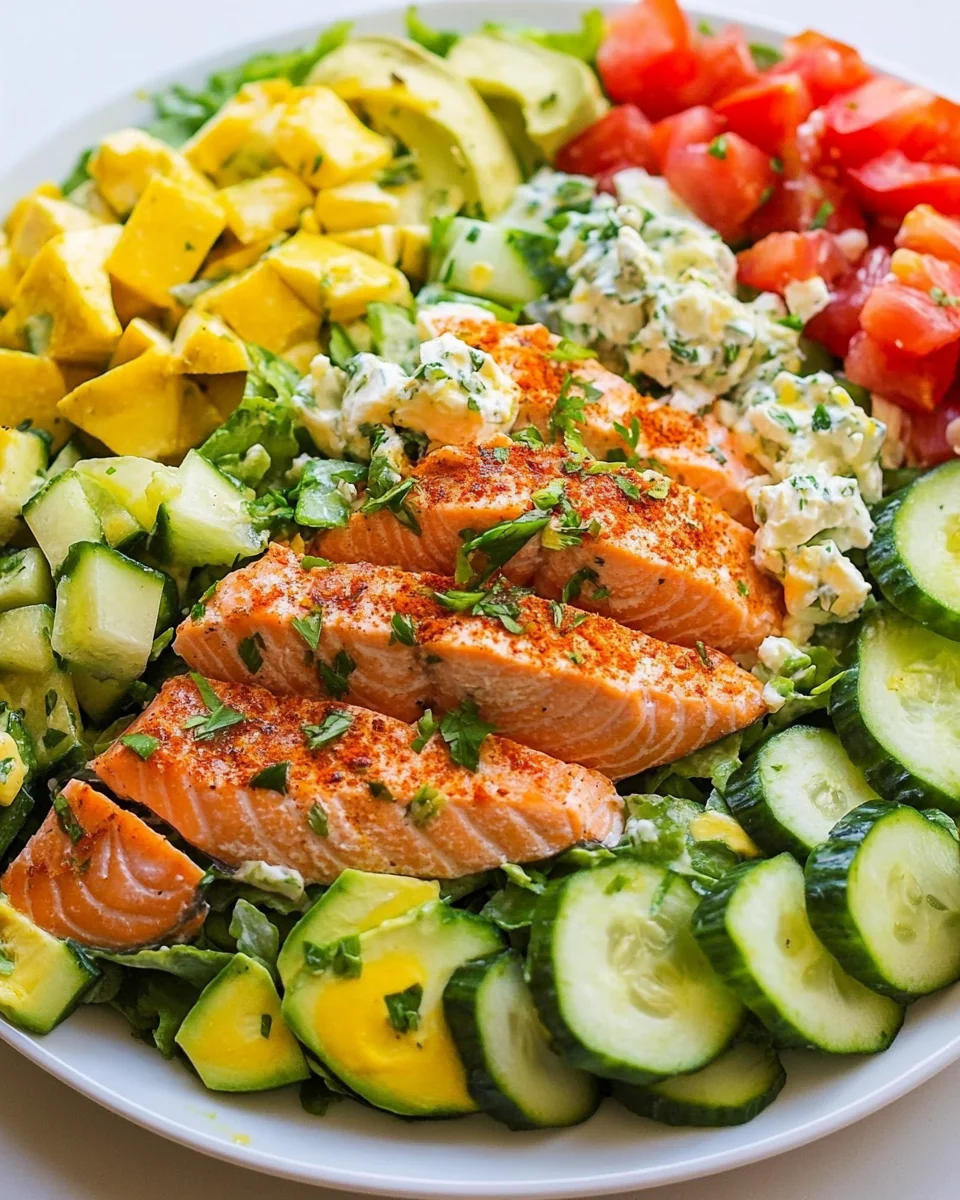 Fresh and Healthy Salmon Cobb Salad Recipe - additional image