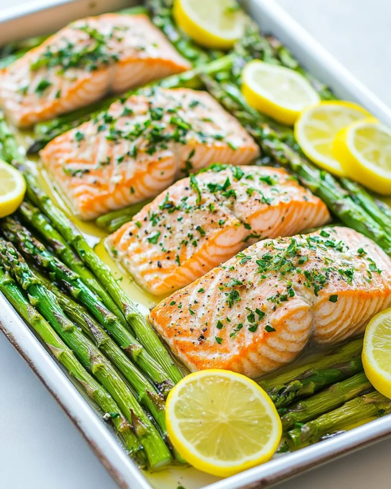 Sheet Pan Salmon With Fresh Asparagus
