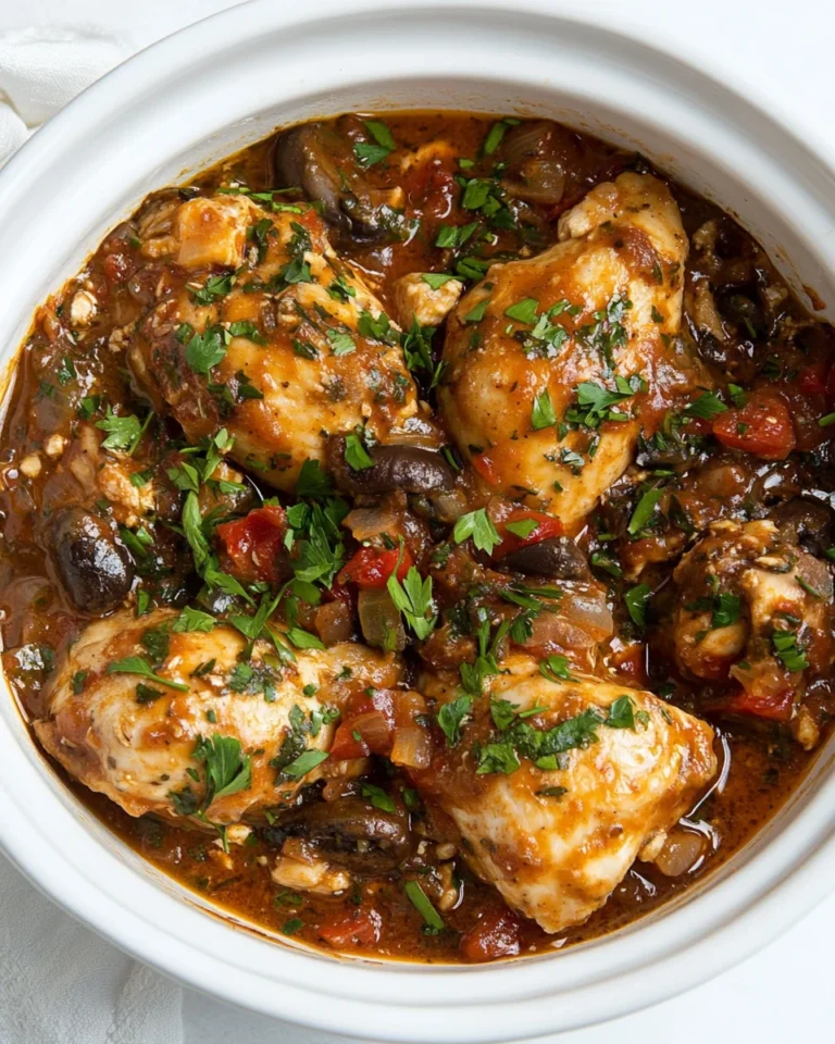 Homemade Chicken Cacciatore in the Slow Cooker