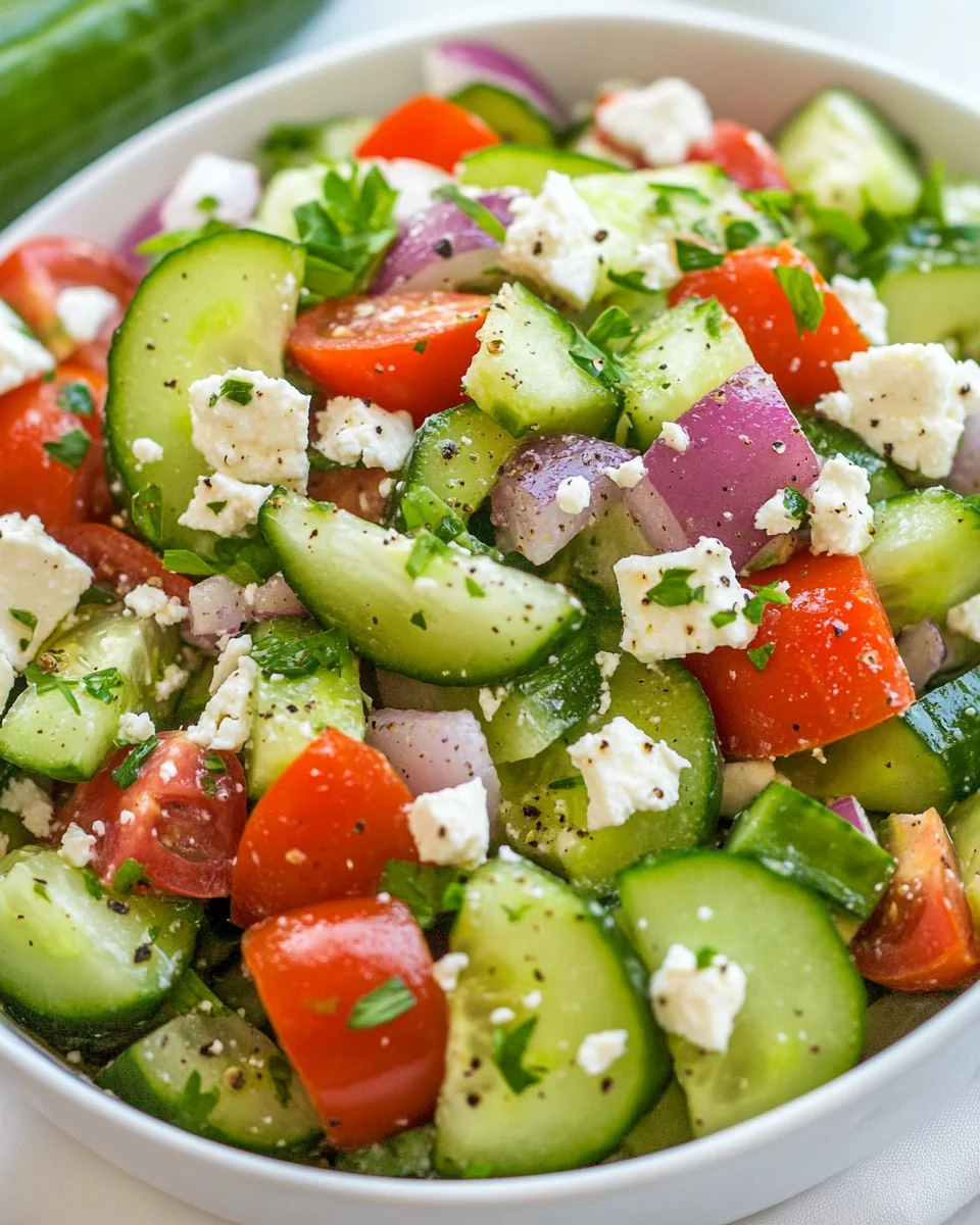 Fresh Tomato Cucumber Feta Salad Recipe - additional image