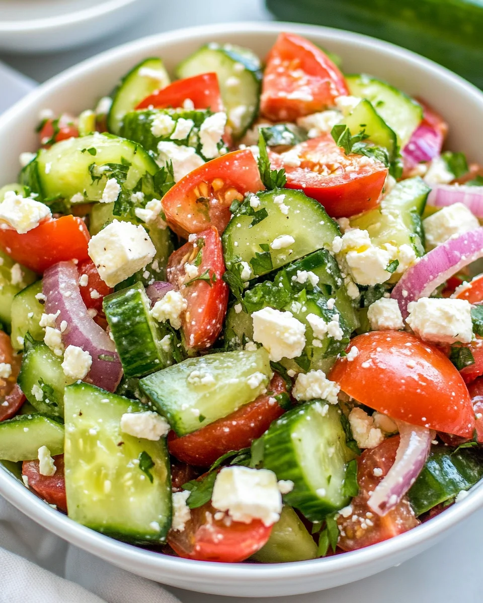 Fresh Tomato Cucumber Feta Salad Recipe - additional image