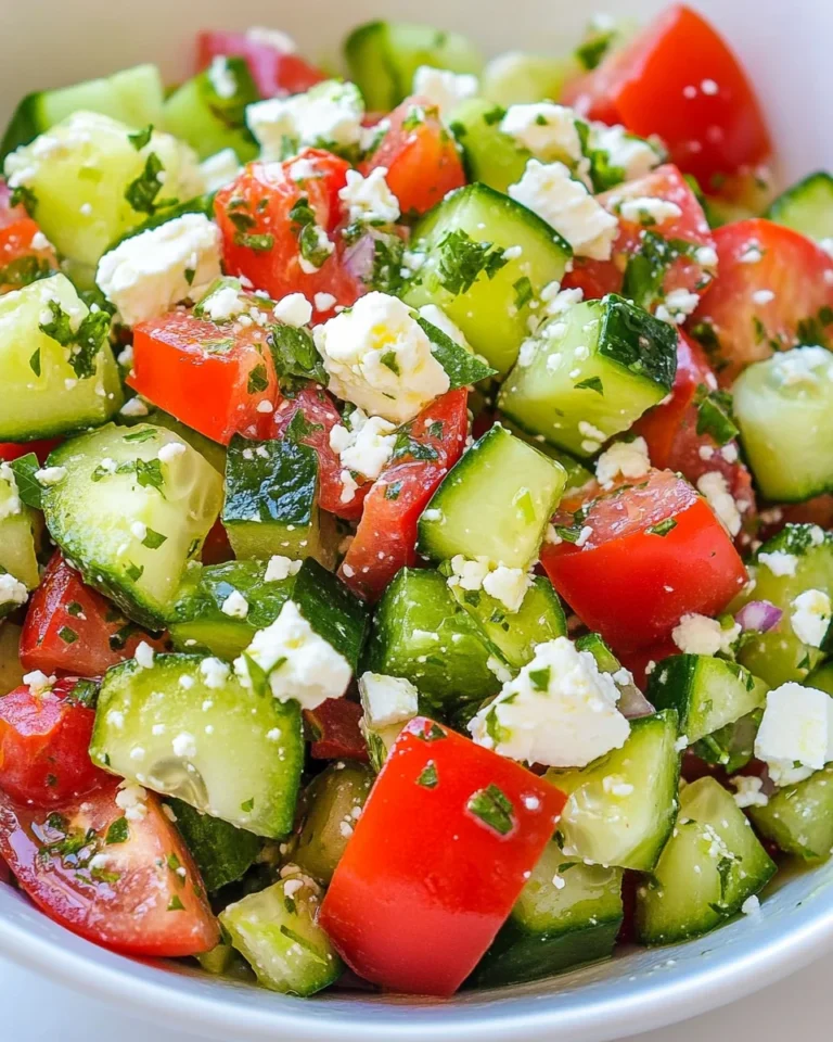 Fresh Tomato Cucumber Feta Salad Recipe