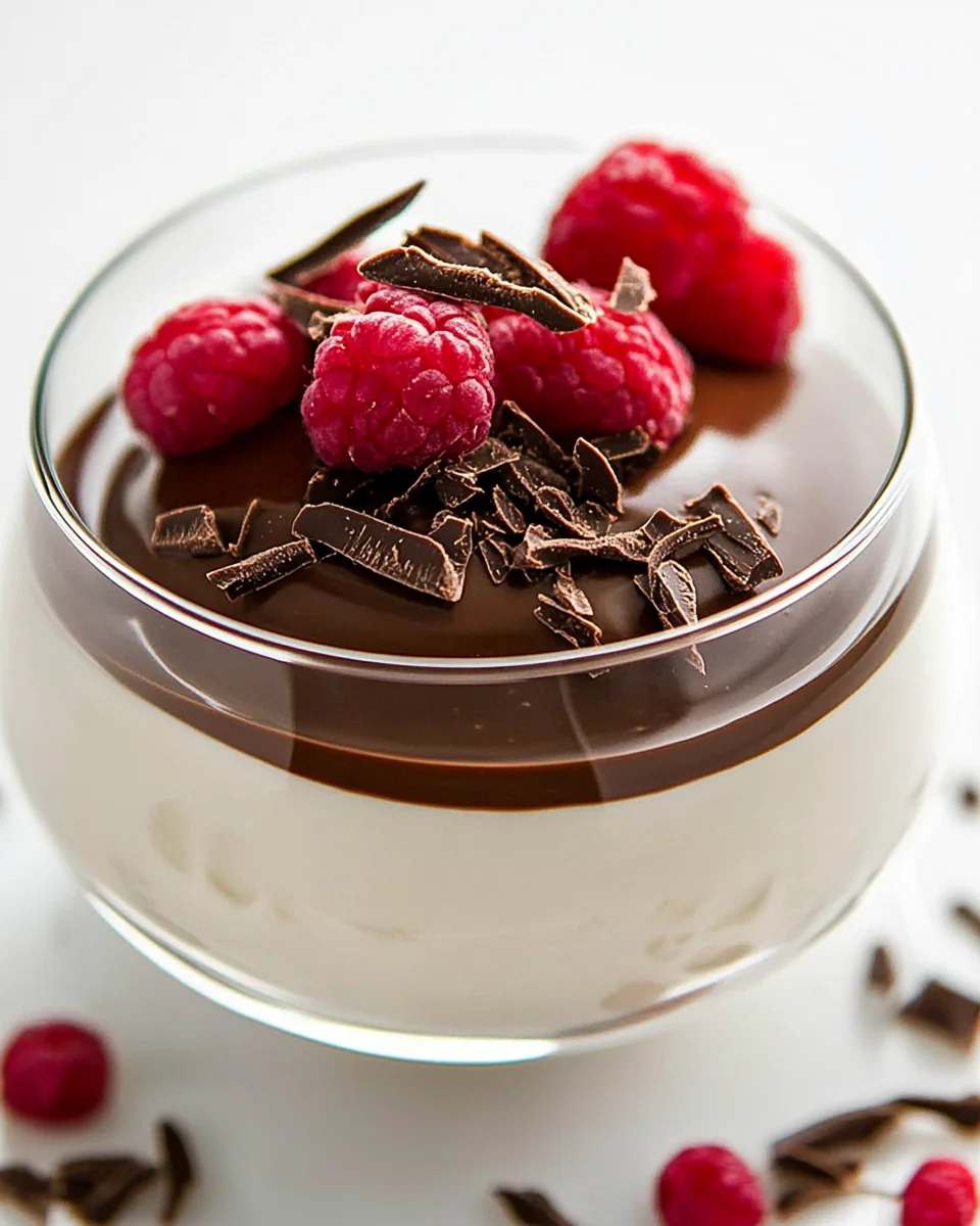 Homemade Vanilla Mousse With Rich Chocolate Topping - additional image