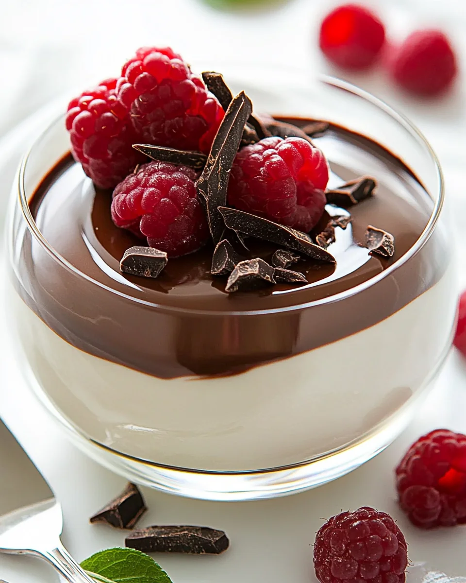 Homemade Vanilla Mousse With Rich Chocolate Topping - additional image